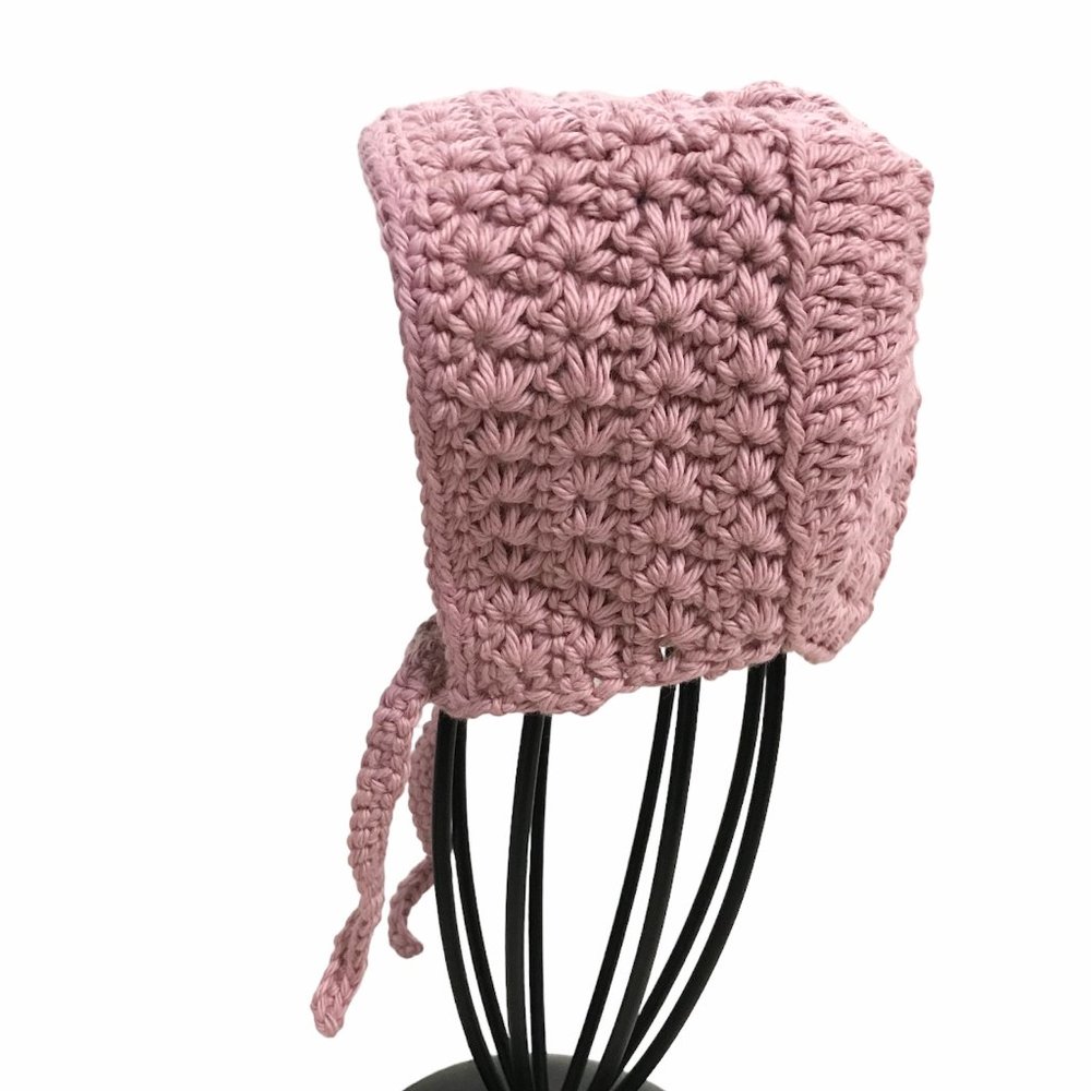Brand New Handmade Crochet Baby Bonnet, Newborn Baby Girl Bonnet